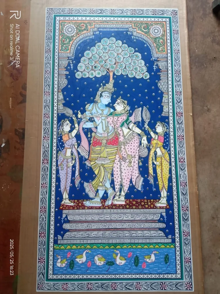 Floral Patterned Multicolour Chandua